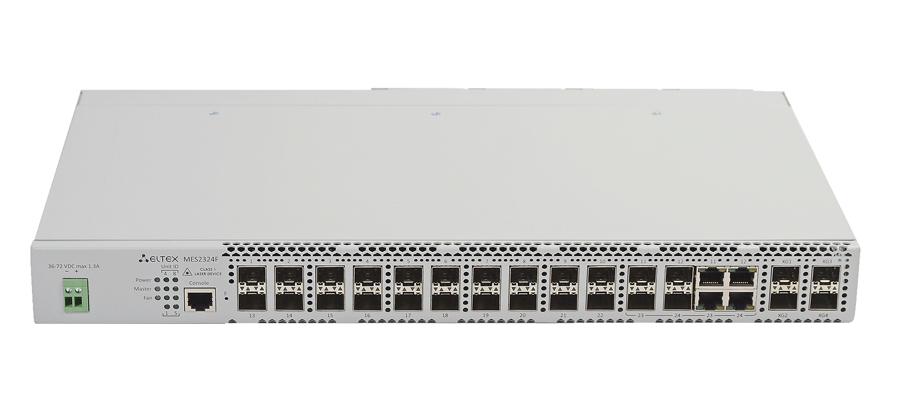Ethernet-коммутатор MES2300B-24F, 20x1G SFP + 4xCombo + 4x10G SFP+, L3, 220V AC/12V DC